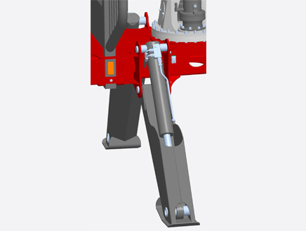 Robust & protected flap-down stabiliser with non-return valve