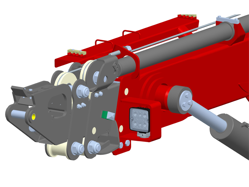 Additional headlamp on knuckle boom