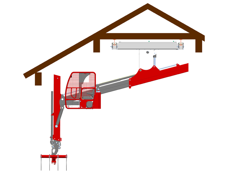 Inclined main boom
