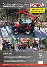Forestry crane with gear winch